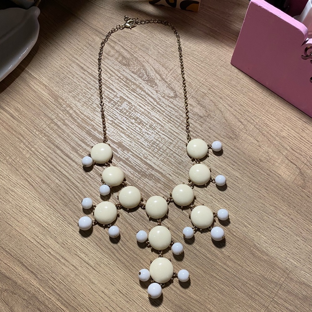 White Bubble Statment Necklace